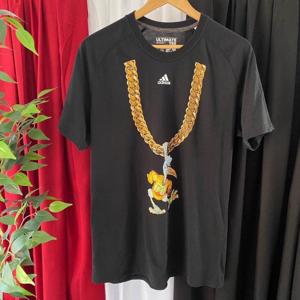 ADIDAS MIAMI HURRICANES GOLD CHAIN SHIRT